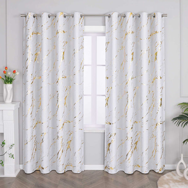 Verdunkelungsvorhang mit Marmor-Optik luxuriöser Fensterschal Wohnzimmer 1 Stück