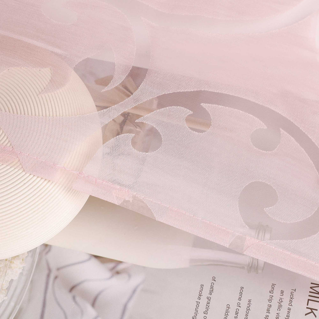 Transparentes Schiebevorhang Set Rosa mit Rankenmuster - Joyswahl