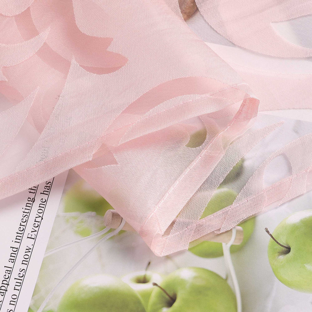 Transparentes Schiebevorhang Set Rosa mit Rankenmuster - Joyswahl