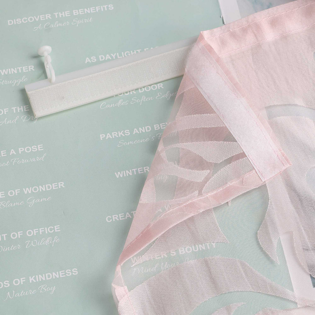 Transparentes Schiebevorhang Set Rosa mit Rankenmuster - Joyswahl