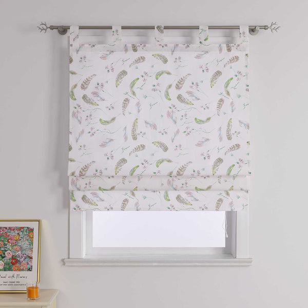 Raffrollo mit Schlaufen Voile Raffgardine mit Federdruck Halbtransparent Gardine Modern - Joyswahl