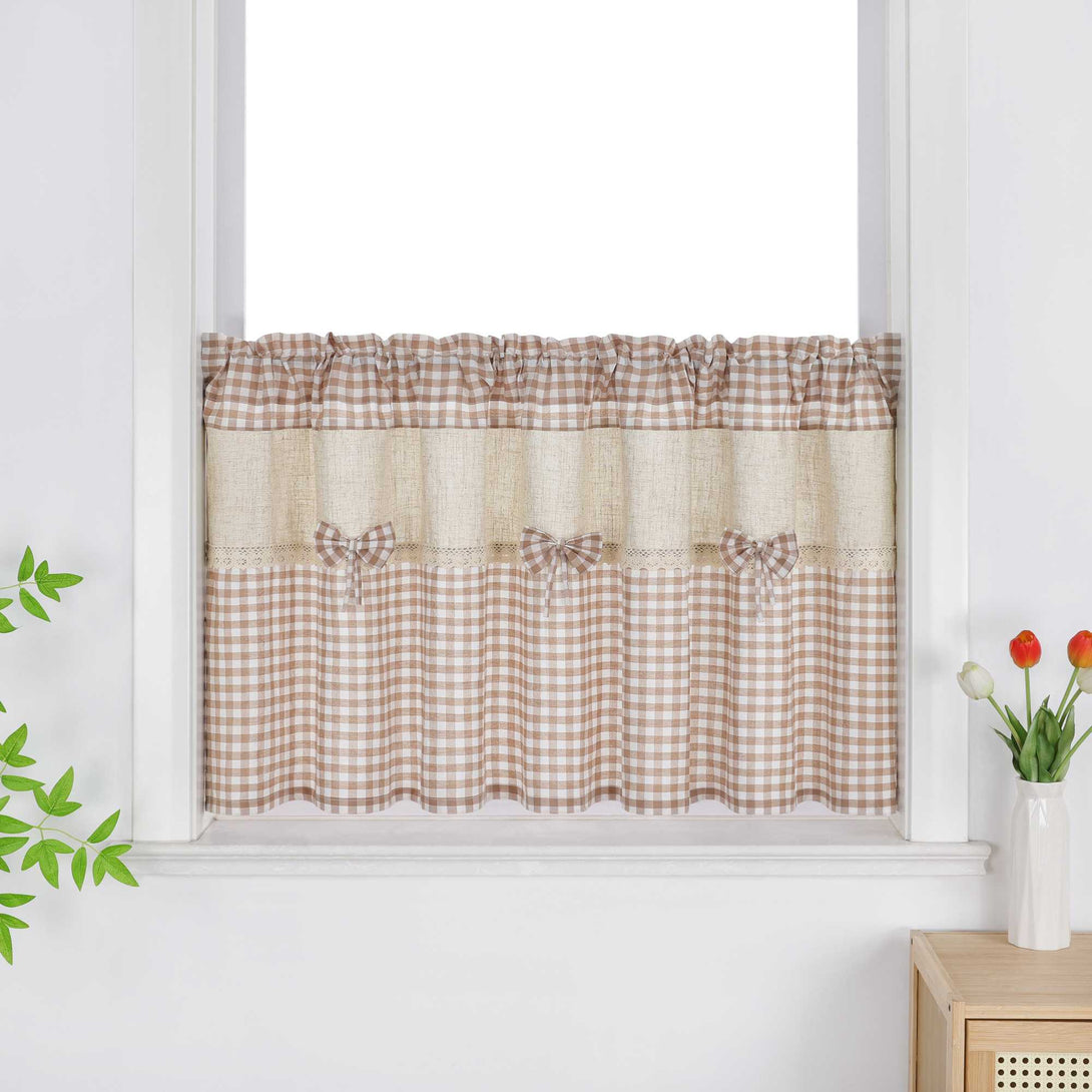 Landhausstil Scheibengardine mit Karomuster - Joyswahl