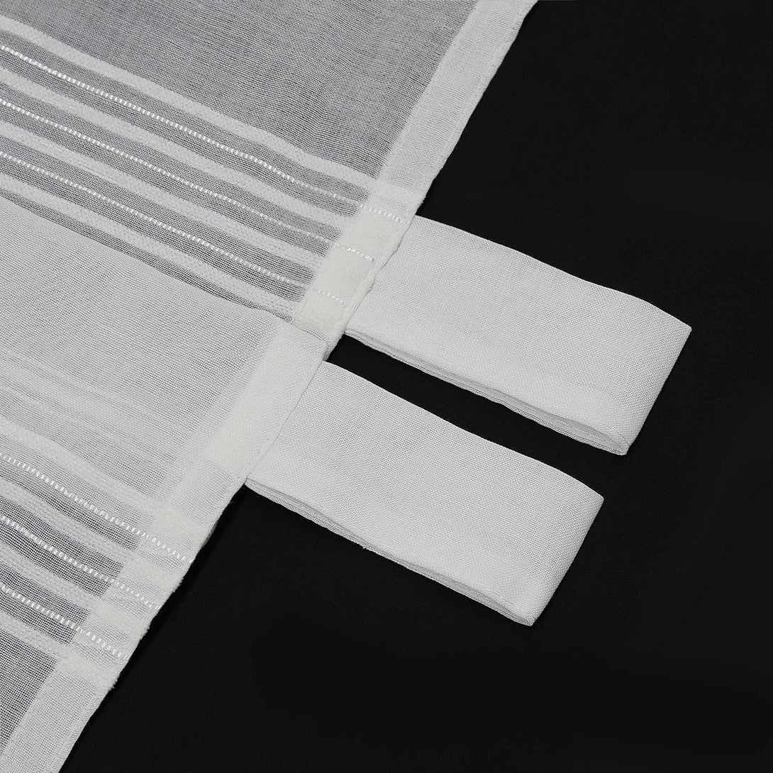 Vorhang 2er Set Voile Gardinen mit vertikalen Streifen Modern Transparent Schlafzimmer Wohnzimmer 2 Stück - Joyswahl