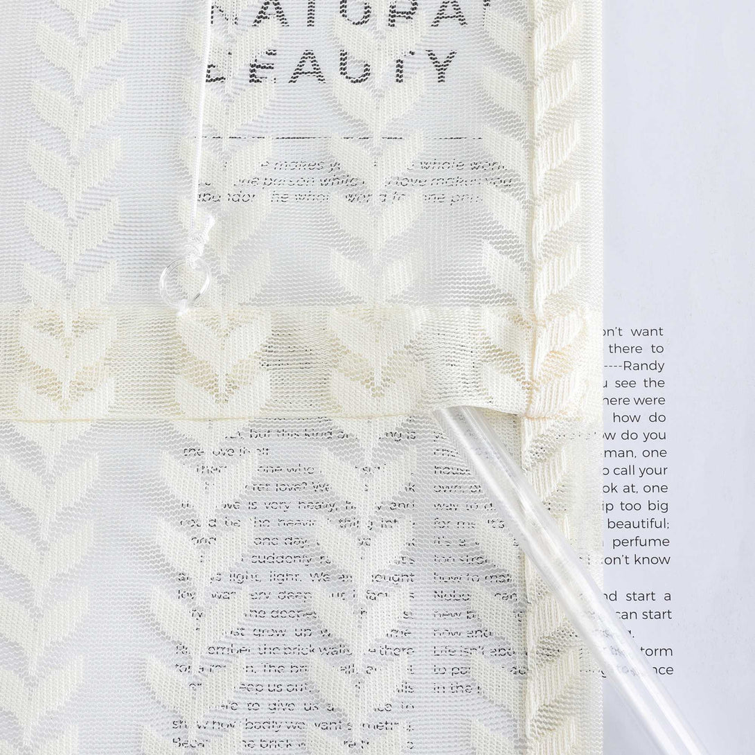 Raffrollo Transparent Mit durchbrochenem Blattmuster und Schlaufenaufhängung - Joyswahl