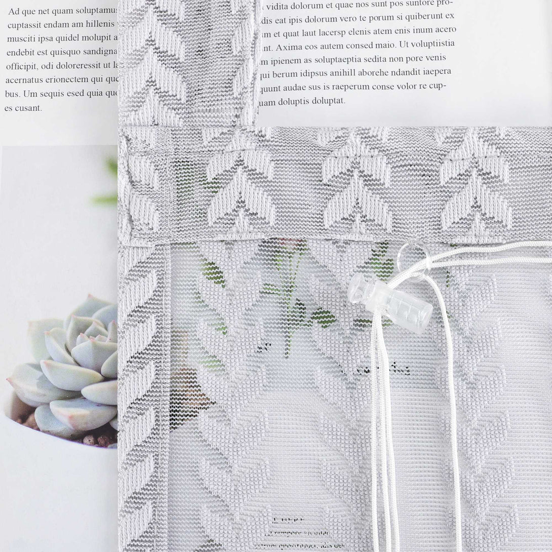 Raffrollo Transparent Mit durchbrochenem Blattmuster und Schlaufenaufhängung - Joyswahl