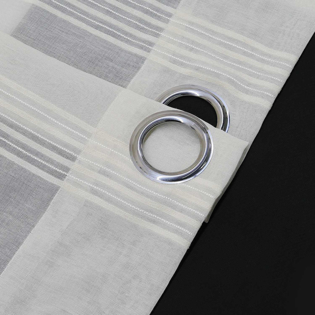 Vorhang 2er Set Voile Gardinen mit vertikalen Streifen Modern Transparent Schlafzimmer Wohnzimmer 2 Stück - Joyswahl