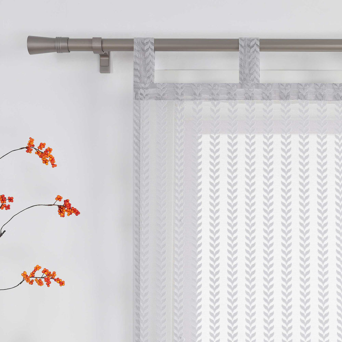 Raffrollo Transparent Mit durchbrochenem Blattmuster und Schlaufenaufhängung - Joyswahl