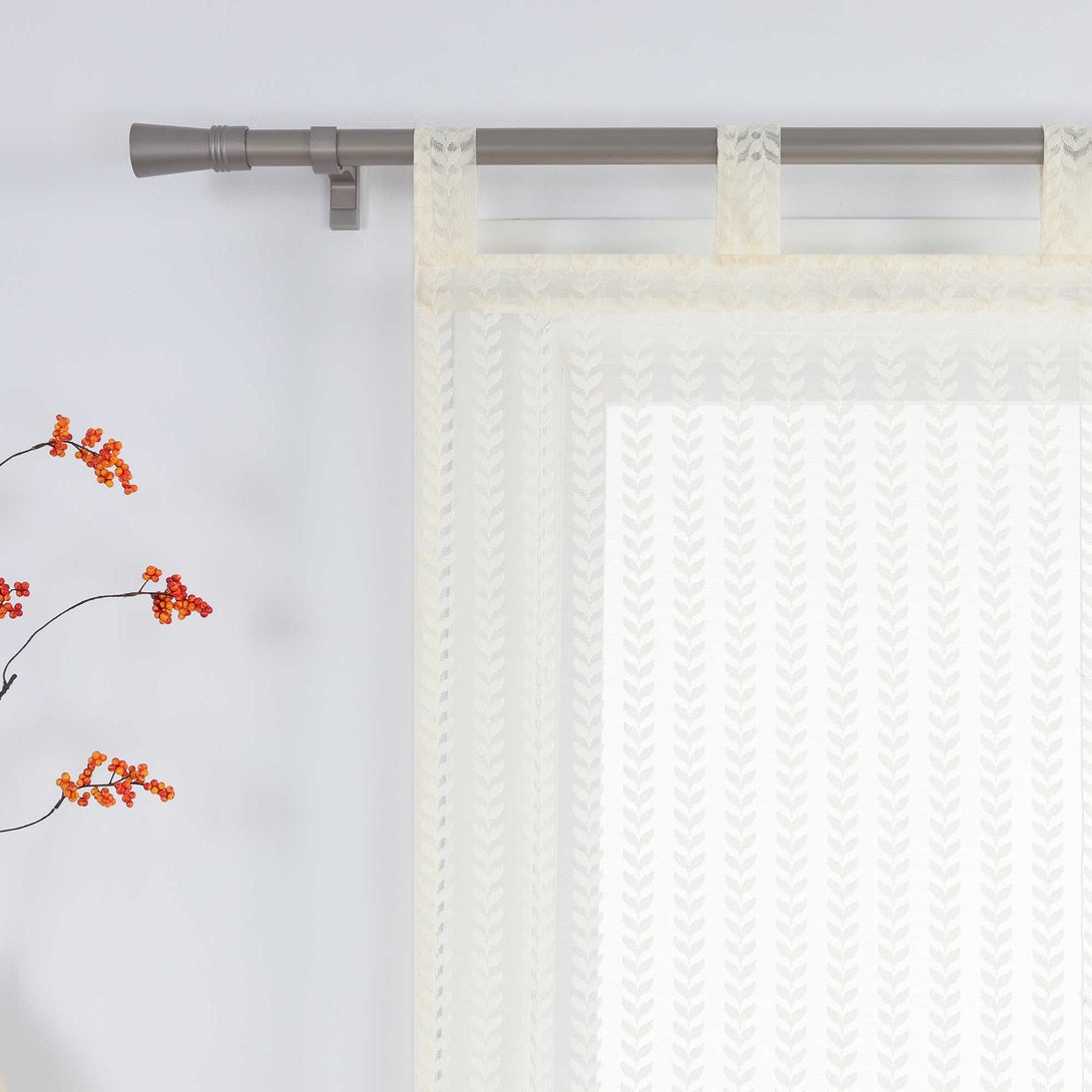 Raffrollo Transparent Mit durchbrochenem Blattmuster und Schlaufenaufhängung - Joyswahl