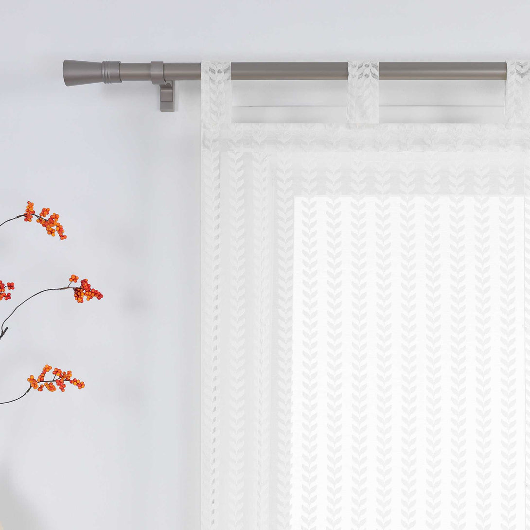 Raffrollo Transparent Mit durchbrochenem Blattmuster und Schlaufenaufhängung - Joyswahl