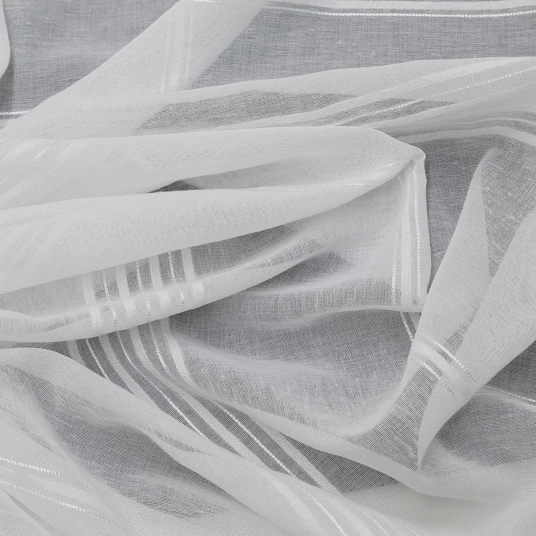 Vorhang 2er Set Voile Gardinen mit vertikalen Streifen Modern Transparent Schlafzimmer Wohnzimmer 2 Stück - Joyswahl