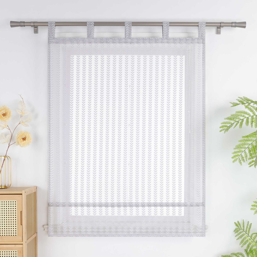 Raffrollo Transparent Mit durchbrochenem Blattmuster und Schlaufenaufhängung - Joyswahl