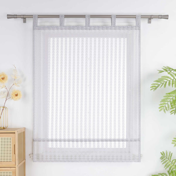 Raffrollo Transparent Mit durchbrochenem Blattmuster und Schlaufenaufhängung - Joyswahl