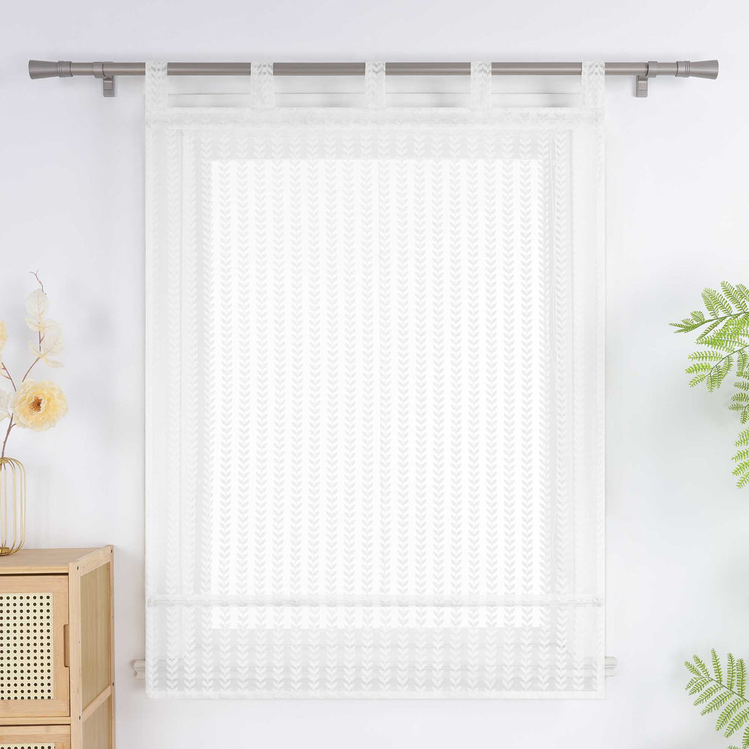 Raffrollo Transparent Mit durchbrochenem Blattmuster und Schlaufenaufhängung - Joyswahl