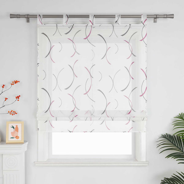 Romischer Roman Vorhang halbtransparent mit bedrucktem Klammer-Design - Joyswahl