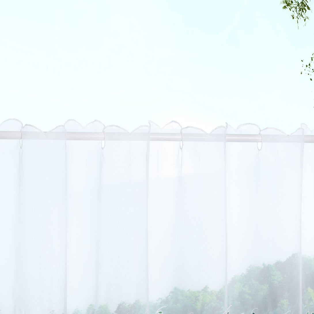 Kurzgardine Transparent mit Ahornblatt-Design Modern & Landhausstil - Joyswahl