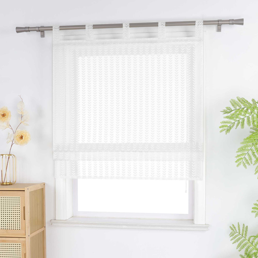 Raffrollo Transparent Mit durchbrochenem Blattmuster und Schlaufenaufhängung - Joyswahl