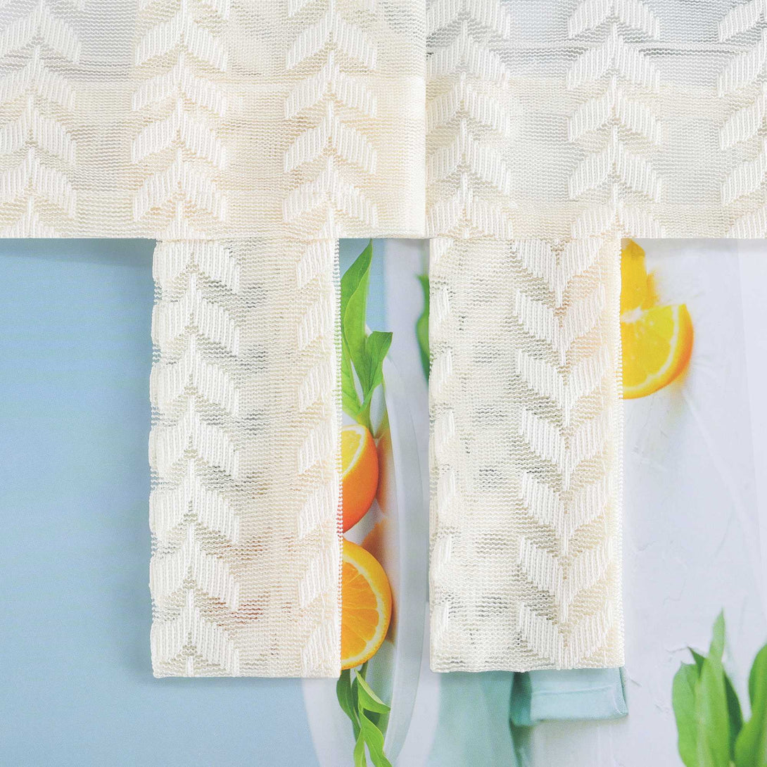 Raffrollo Transparent Mit durchbrochenem Blattmuster und Schlaufenaufhängung - Joyswahl