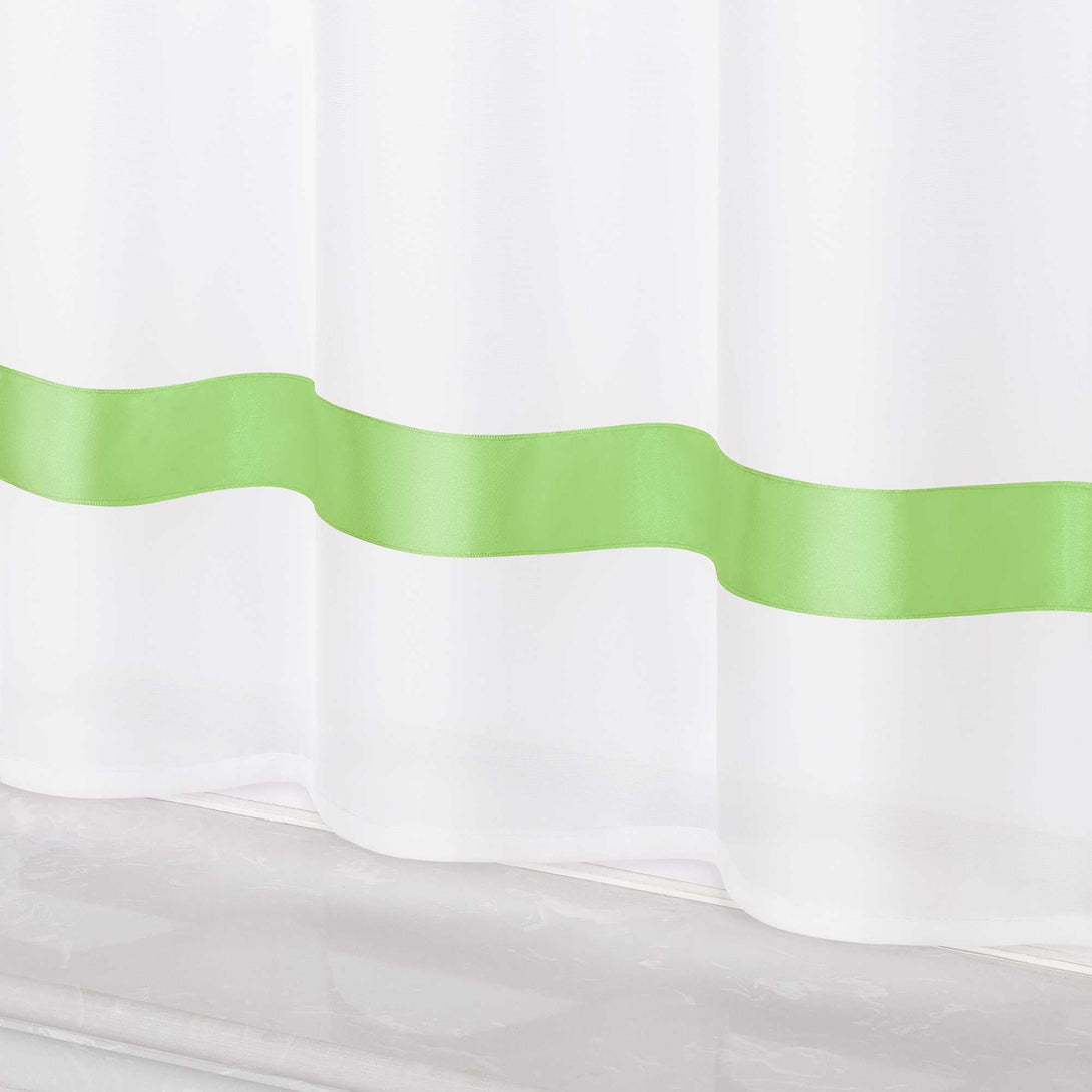 Scheibengardine schlaufengardine aus Polyester mit Satinband transparent 1 Stück - Joyswahl