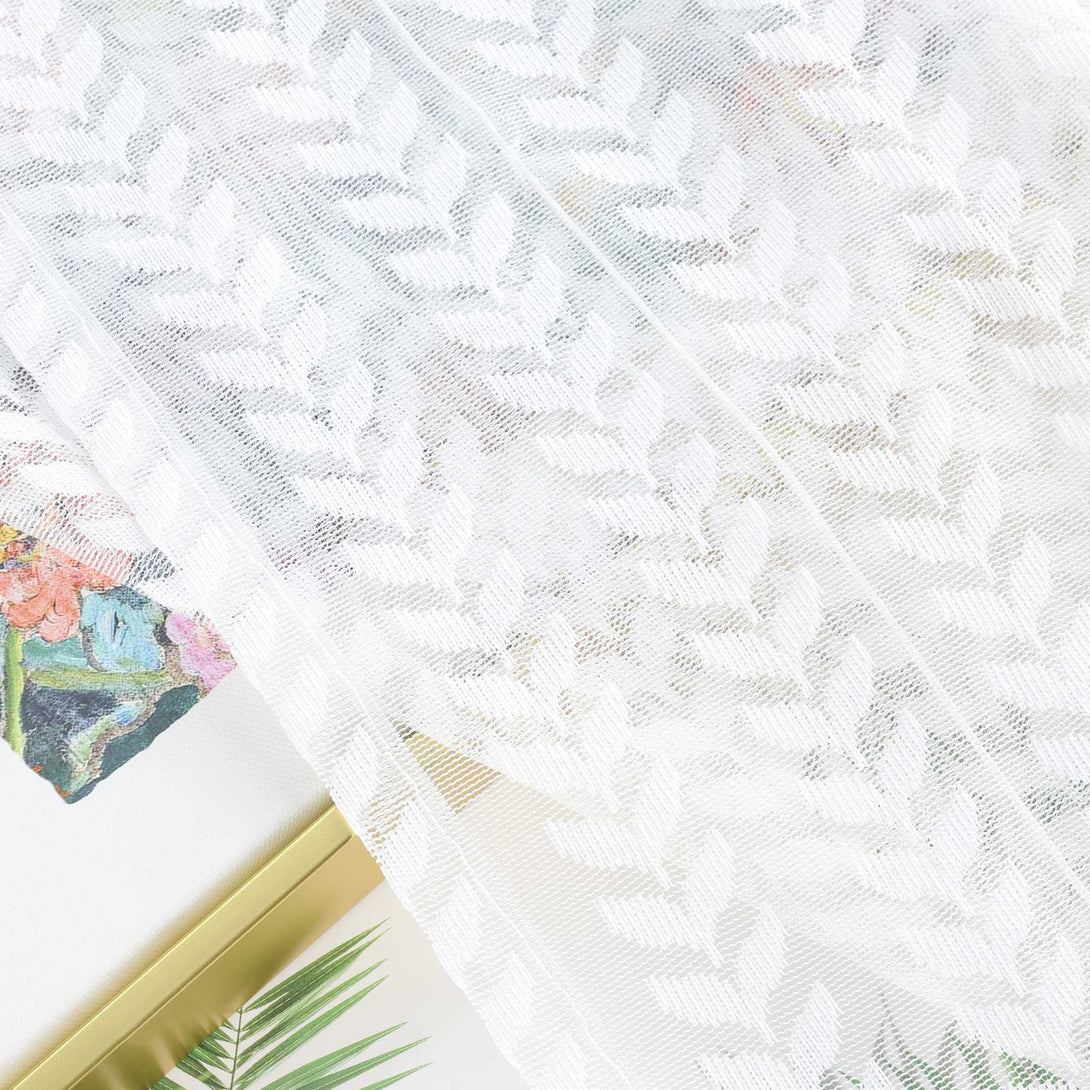 Raffrollo Transparent Mit durchbrochenem Blattmuster und Schlaufenaufhängung - Joyswahl