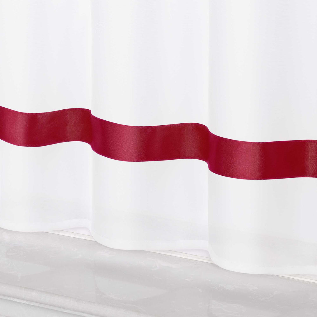 Scheibengardine schlaufengardine aus Polyester mit Satinband transparent 1 Stück - Joyswahl