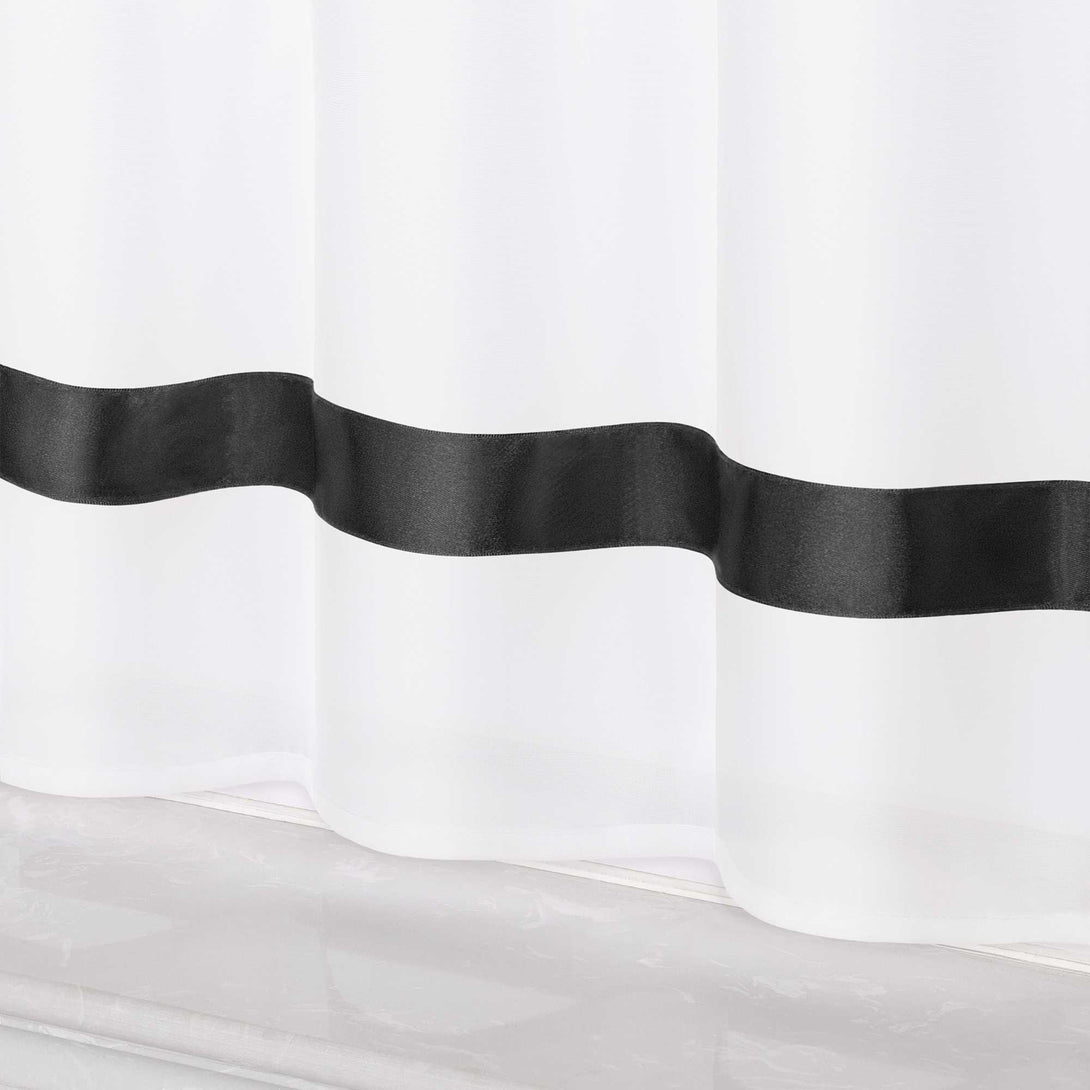 Scheibengardine schlaufengardine aus Polyester mit Satinband transparent 1 Stück - Joyswahl