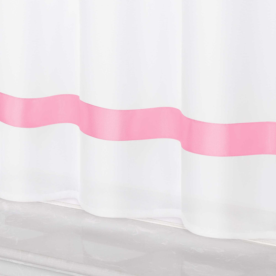 Scheibengardine schlaufengardine aus Polyester mit Satinband transparent 1 Stück - Joyswahl