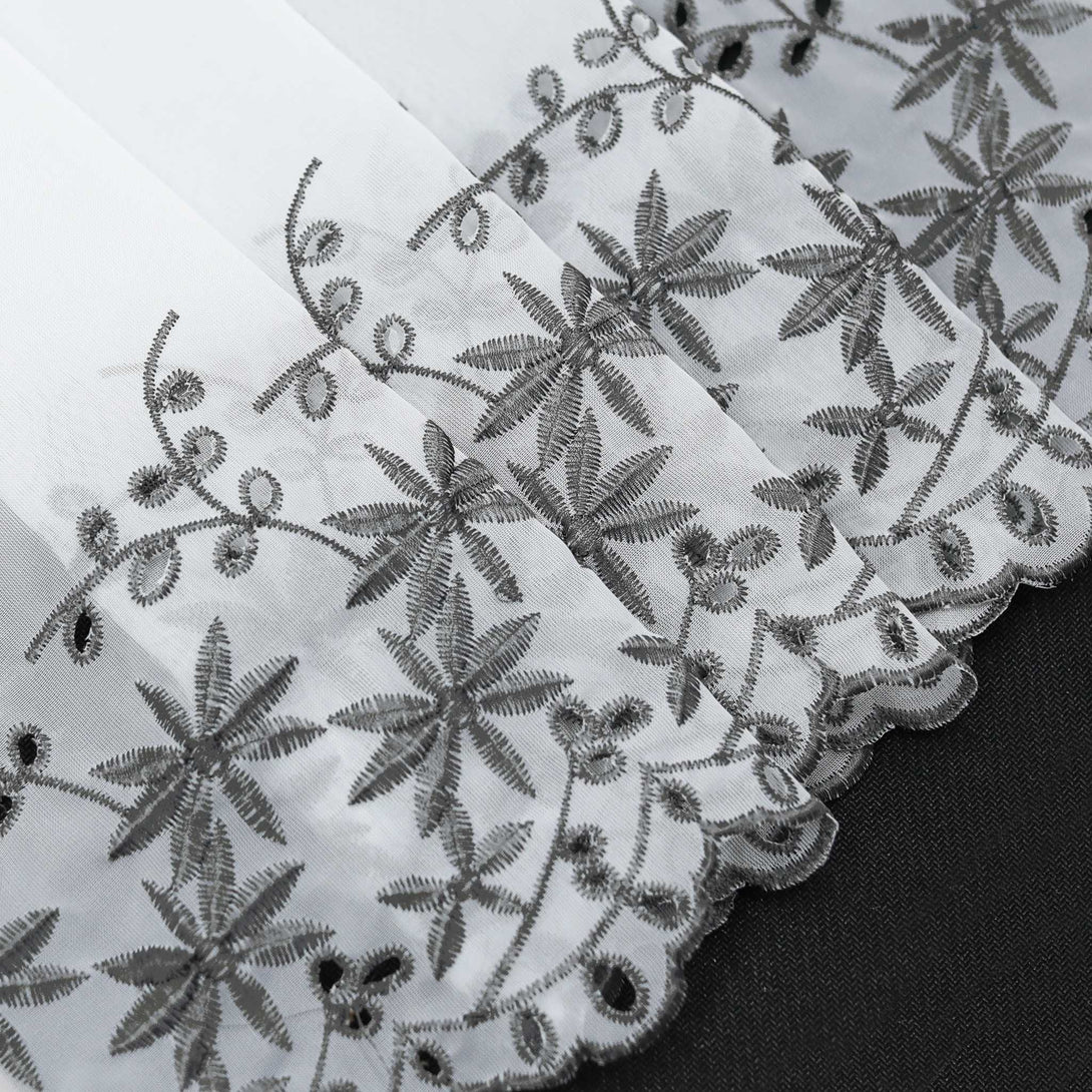 Kurzgardine Transparent mit Ahornblatt-Design Modern & Landhausstil - Joyswahl