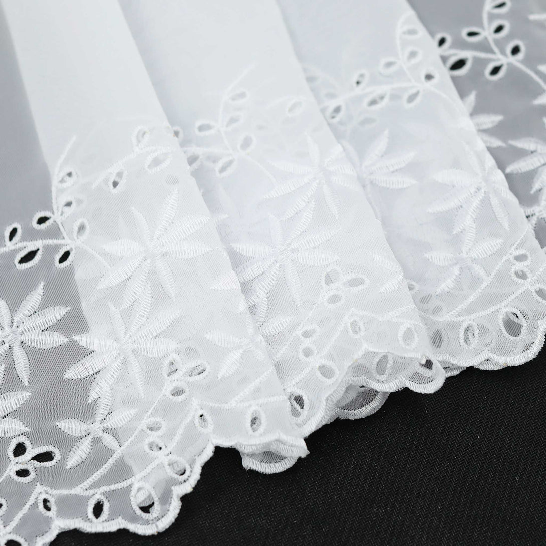 Kurzgardine Transparent mit Ahornblatt-Design Modern & Landhausstil - Joyswahl
