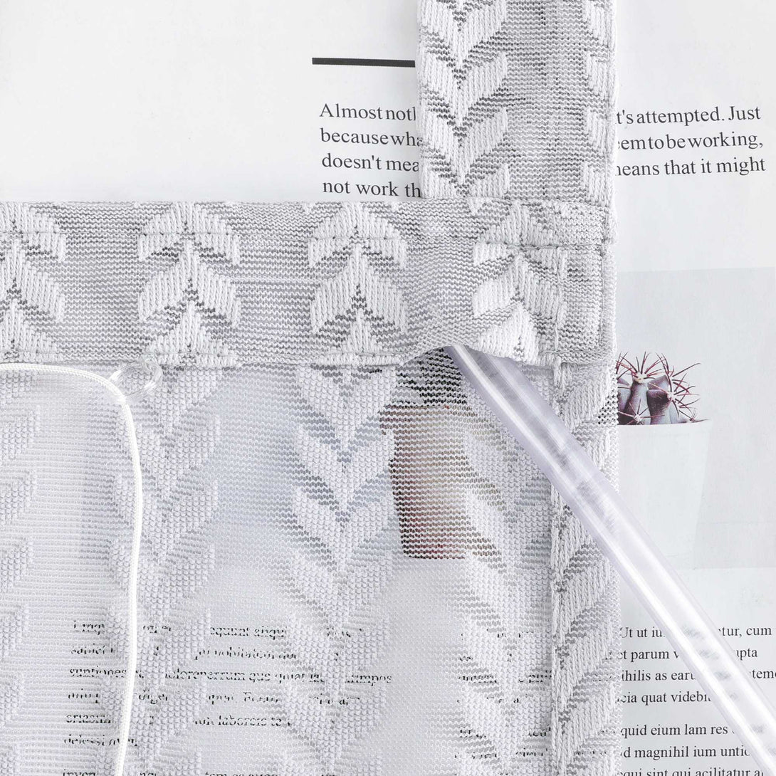 Raffrollo Transparent Mit durchbrochenem Blattmuster und Schlaufenaufhängung - Joyswahl