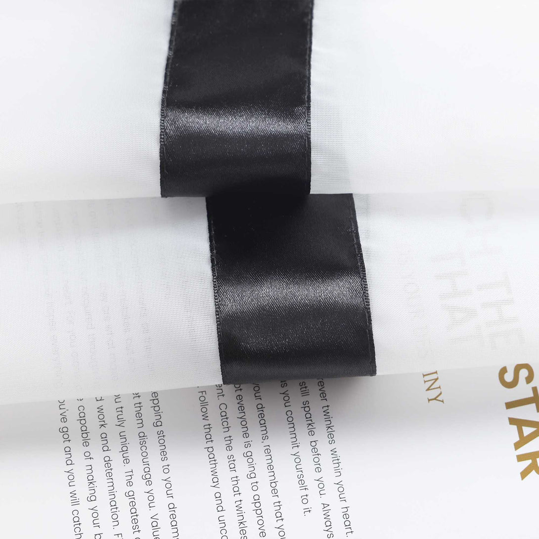 Scheibengardine schlaufengardine aus Polyester mit Satinband transparent 1 Stück - Joyswahl