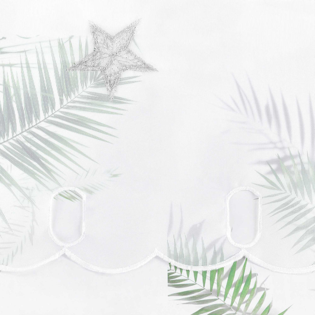 Scheibengardine Transparent Weihnachten mit besticktem Sternmuster - Joyswahl