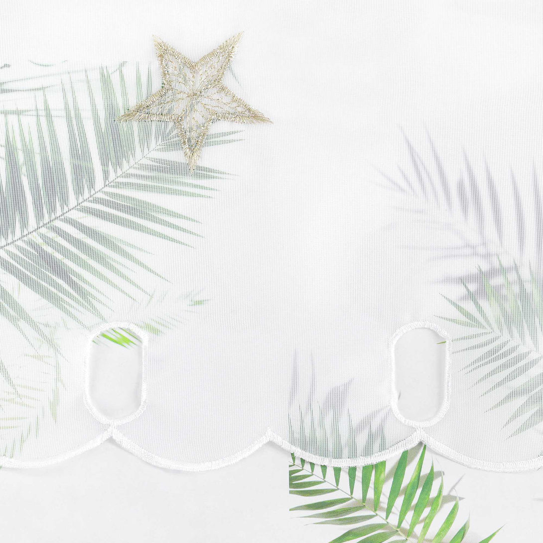 Scheibengardine Transparent Weihnachten mit besticktem Sternmuster - Joyswahl