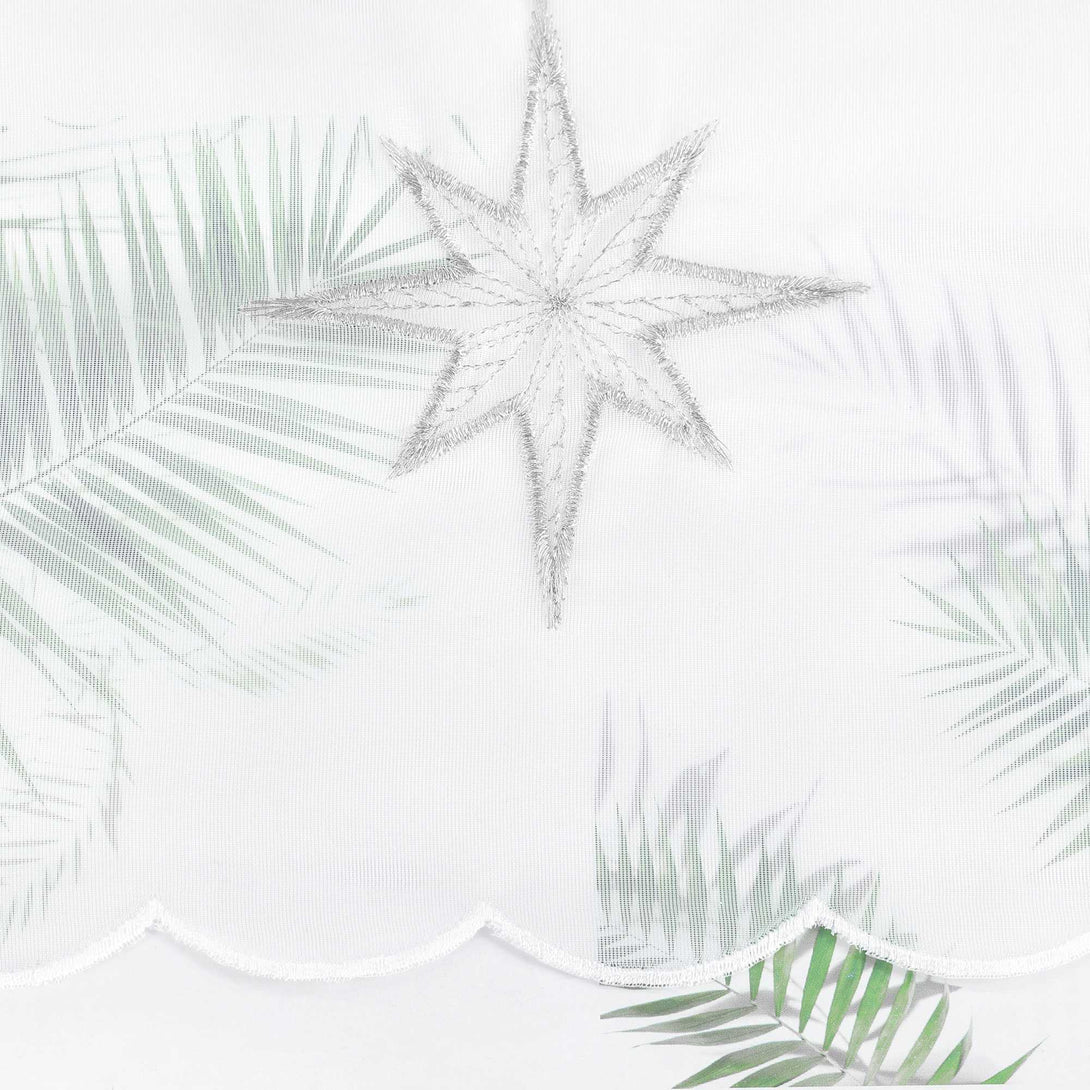 Scheibengardine Transparent Weihnachten mit besticktem Sternmuster - Joyswahl