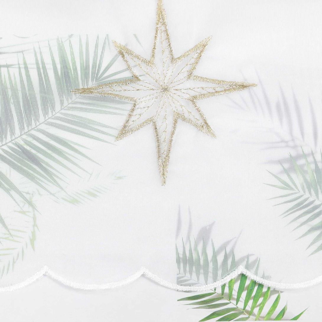 Scheibengardine Transparent Weihnachten mit besticktem Sternmuster - Joyswahl