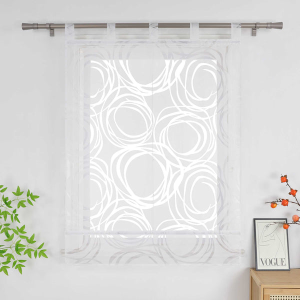 Raffrollos mit Kreismuster– Schlaufenbefestigung