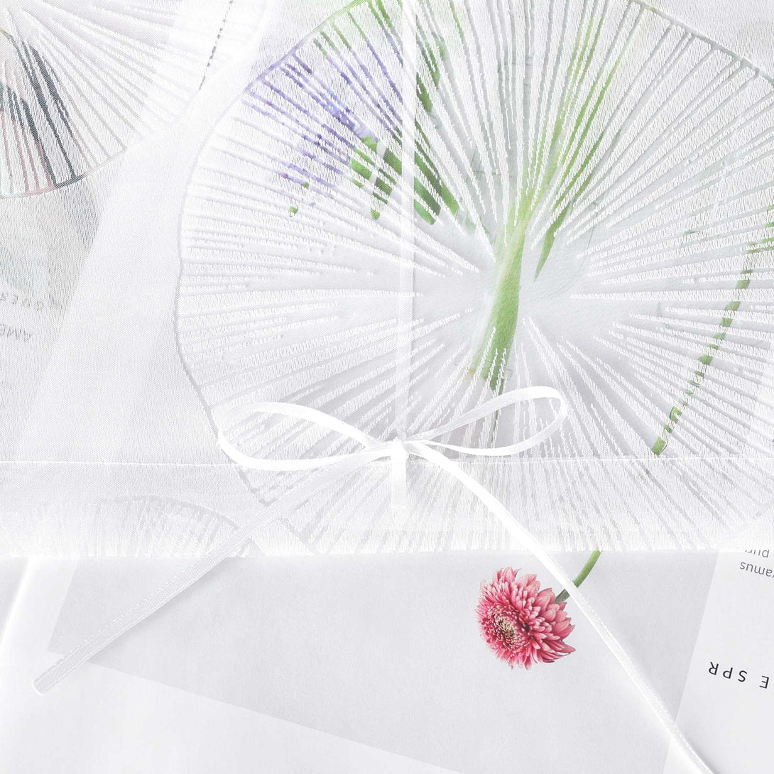 Rollos mit V-Haken Transparent Pilea peperomioides Muster Lichtfilterung Luftig 1 Stück - Joyswahl