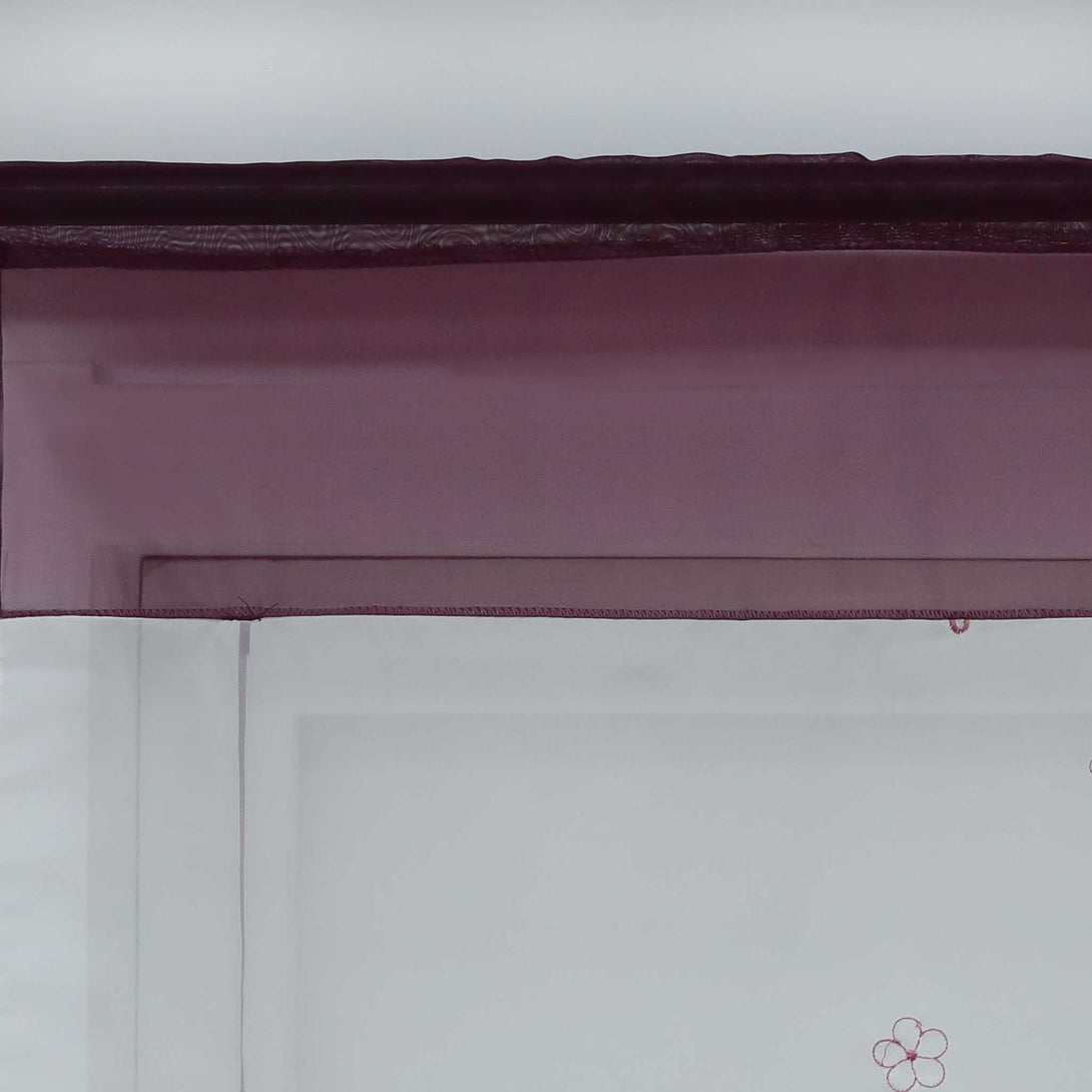 Raffrollo durch Tunnelzug Voile Küchengardinen modern Raffgardinen mit Stickerei Transparent 1 Stück - Joyswahl