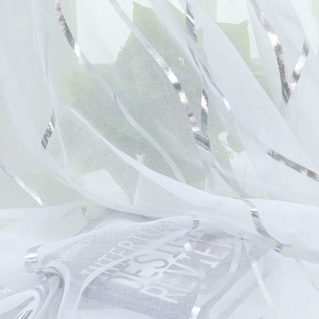 Transparenter Vorhang Ösenschal mit Wellenmuster lichtdurchlässig - Joyswahl