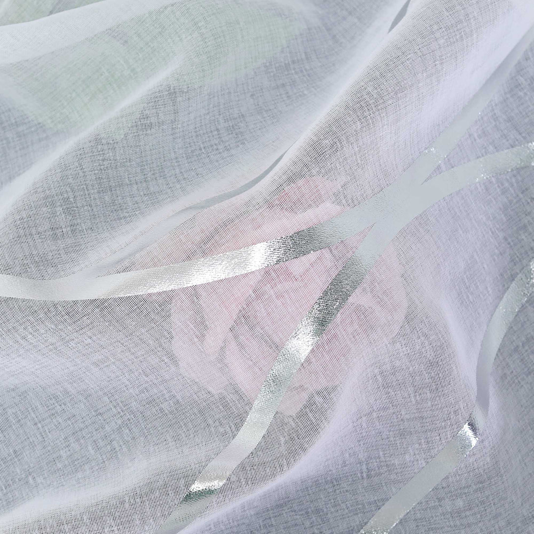 Rollos mit Ösen Gardinen Küche Raffgardinen Transparent Ösenrollo Vorhänge Mit Wellen-Druck Modern Voile 1 Stück - Joyswahl