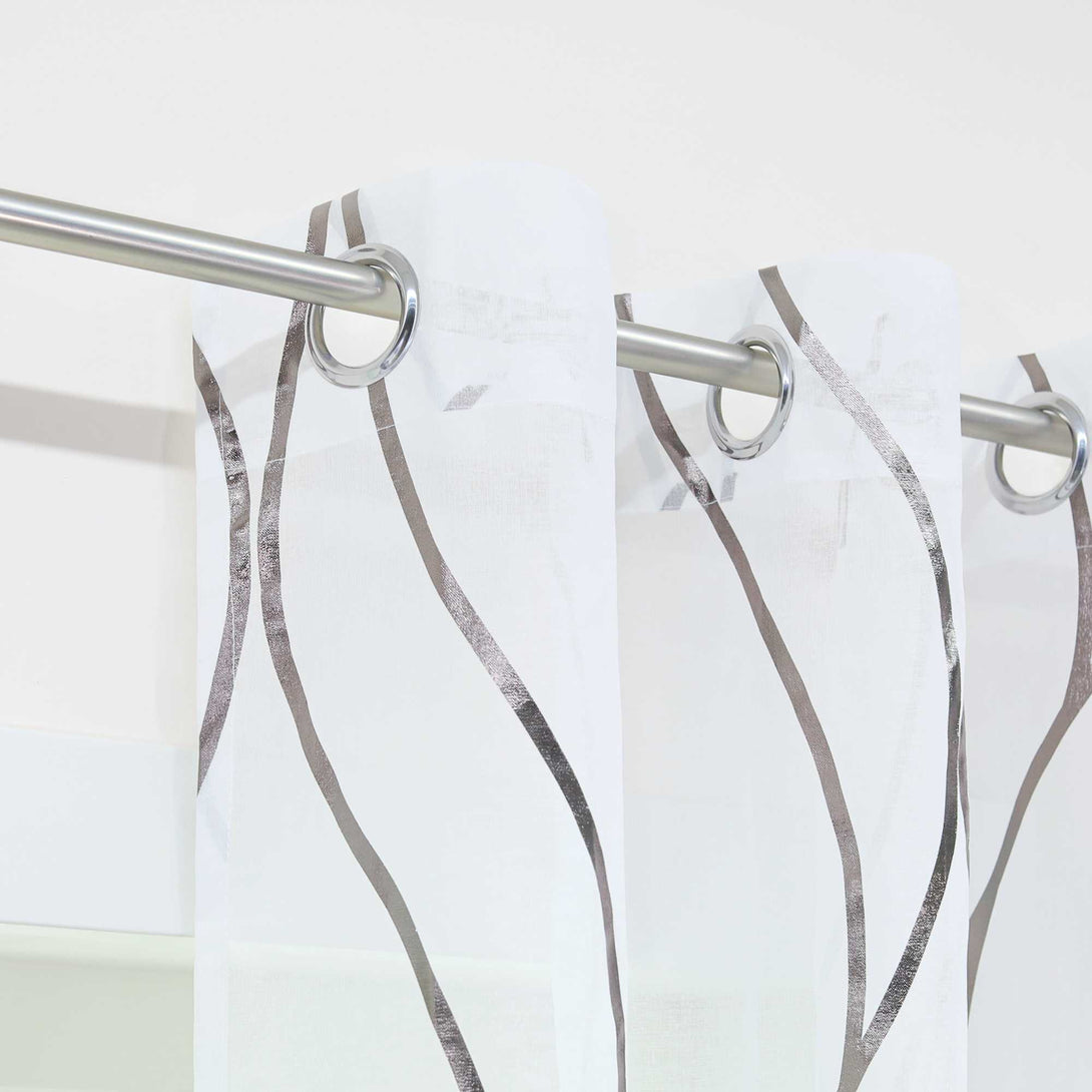 Transparenter Vorhang Ösenschal mit Wellenmuster lichtdurchlässig - Joyswahl