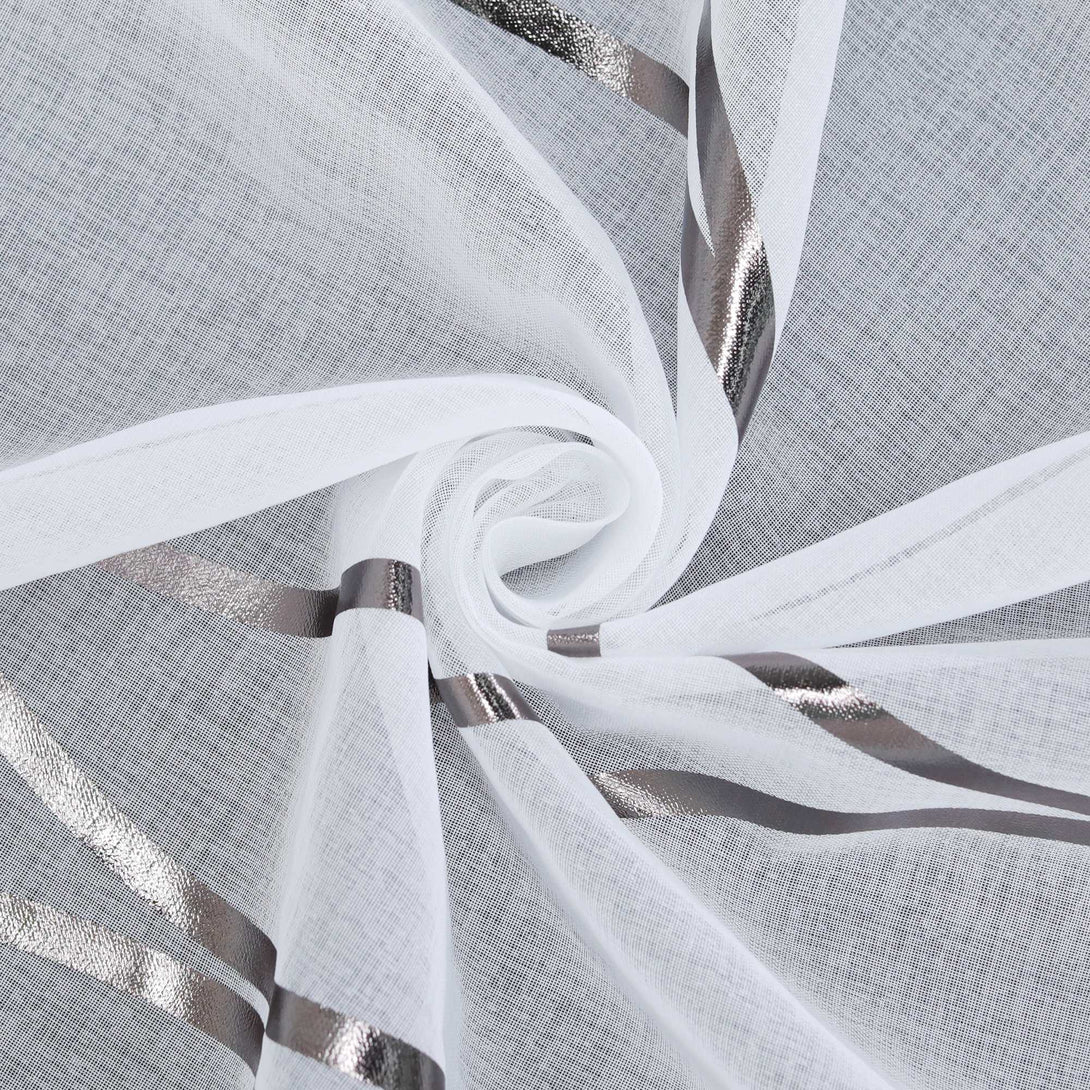 Rollos mit Ösen Gardinen Küche Raffgardinen Transparent Ösenrollo Vorhänge Mit Wellen-Druck Modern Voile 1 Stück - Joyswahl