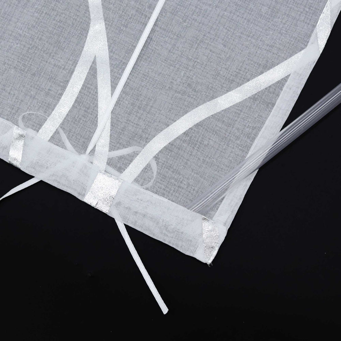 Rollos mit Ösen Gardinen Küche Raffgardinen Transparent Ösenrollo Vorhänge Mit Wellen-Druck Modern Voile 1 Stück - Joyswahl
