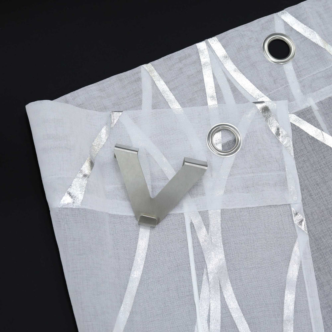 Rollos mit Ösen Gardinen Küche Raffgardinen Transparent Ösenrollo Vorhänge Mit Wellen-Druck Modern Voile 1 Stück - Joyswahl