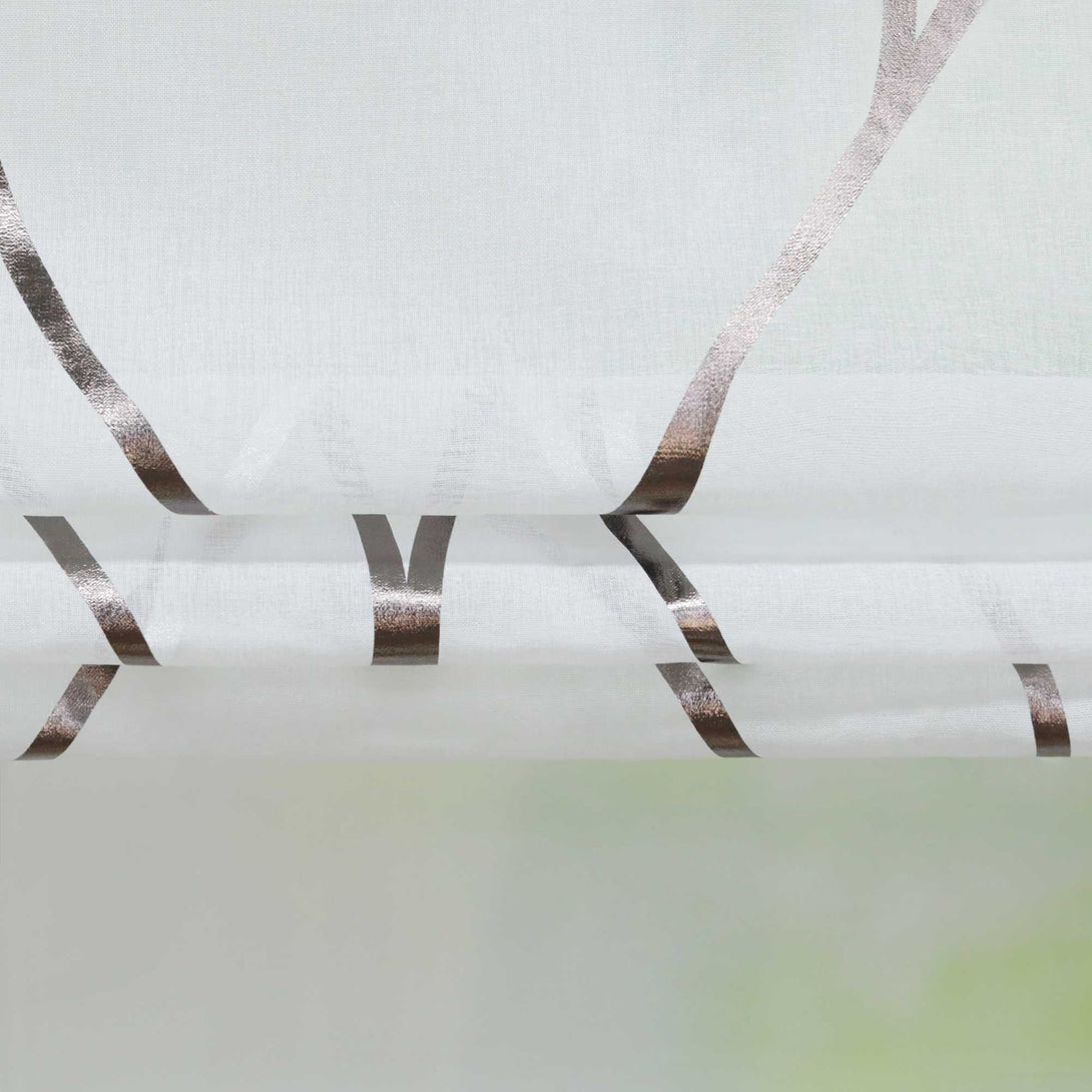 Rollos mit Ösen Gardinen Küche Raffgardinen Transparent Ösenrollo Vorhänge Mit Wellen-Druck Modern Voile 1 Stück - Joyswahl